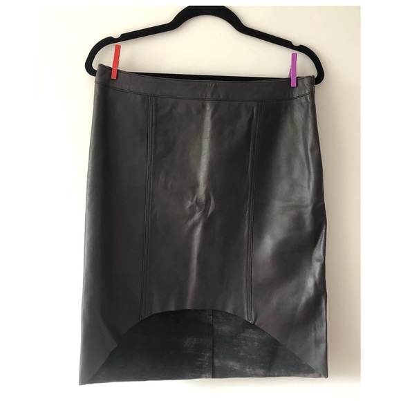 NWT Trouve Leather Black High Low Pen Skirt Size 8 - Picture 4 of 5